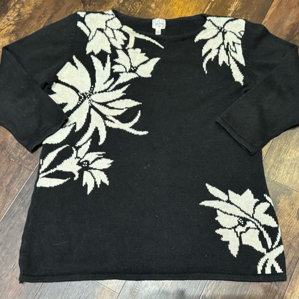 Women’s True Beauty By Emme Crewneck 3/4 Sleeve Sweater Size 1